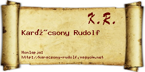 Karácsony Rudolf névjegykártya